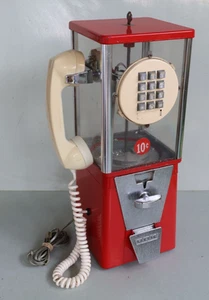 10c OAK Coin Op GUMBALL MACHINE and Touchtone Phone Combination - Zdjęcie 1 z 6