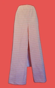 DEADSTOCK 70s MOD DISCO Vintage Plaid Wide Leg Bellbottoms Flares Trousers Pants - Picture 1 of 12