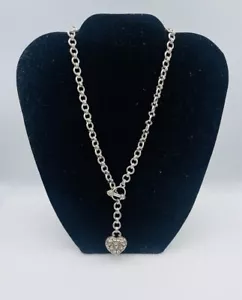 John Hardy Authentic Sterling Silver & 18k Gold Heart Toggle Necklace - Picture 1 of 9