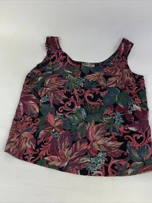 Camisa De Colección Años 80 90 Para Mujer Pequeña Sin Mangas Concha Sin Mangas Gótica Emo Floral EE. UU. Blusa  Foto 1 de 4