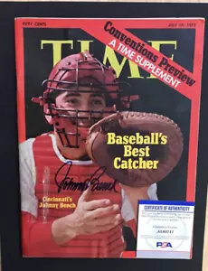 JOHNNY BENCH SIGNED MAGAZINE FULL 'TIME' "BASEBALL'S BEST CATCHER" JULY '72 PSA - Picture 1 of 8
