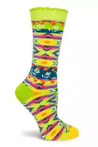 Calcetines Kilim Para Mujer Talla 9-11 Verde Ozono Diseños Moda Vibrante Nuevos - Imagen 1 de 1