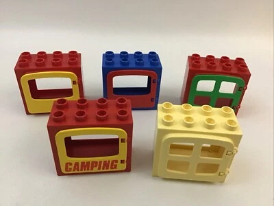 Lego Duplo Windows Red Blue Yellow With Mixed Colors Set Of 5 Replacement Pcs C - Image 1 of 4