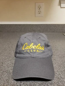 Cabela's Club Baseball Hat Gray Buckle Adjustable Strapback Gray Gold Logo - Picture 1 of 7