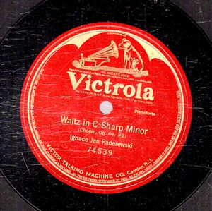 121ci.  Ignace Jan Paderewski - Waltz in C# Minor (Chopin) - Victor 74539 - Bild 1 von 1