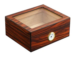Hand Made - 25+ Cigar Humidor Humidifier Mahogany Wooden Case Box Hygrometer 65c - Bild 1 von 6