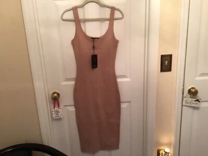 FEMME Los Angeles Body Con Sz S Camel Color New ..Slit In Back - Picture 1 of 5