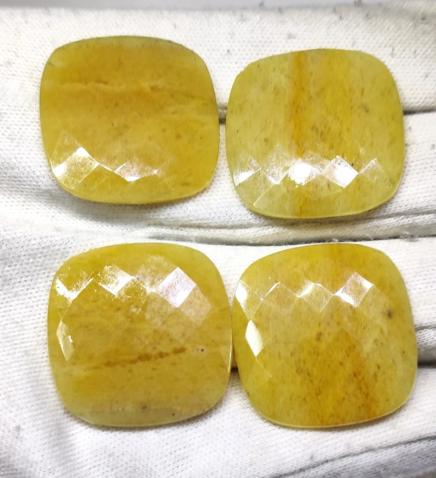 Lote al por mayor de piedras preciosas de 26 mm de cojín de ágata amarilla grandiosa natural Foto 1 de 4