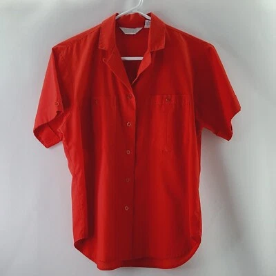 Vintage Cristina Women Size M Red Button Down Shirt  — 第 1/4 张图片