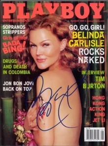 BELINDA CARLISLE PLAYBOY MAGAZINE COVER REPRINT SIGNED PHOTO SIZE 8"X11". - Picture 1 of 1