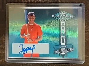 2024 LEAF ELECTRUM JOSE PERDOMO AUTO #'d 15/20 Top International Draft Prospect - Picture 1 of 3