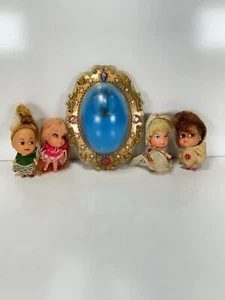 Vtg Lucky Locket Kiddle Larky Doll Toy w/ Case 3 Extra Dolls Mattel 1966 - Picture 1 of 24