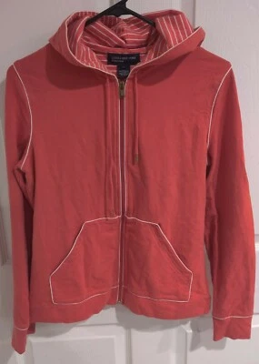 Jones New York Signature Mujer Sudadera con Capucha Cremallera Frontal Chaqueta Coral Mediana Sudadera Foto 1 de 4