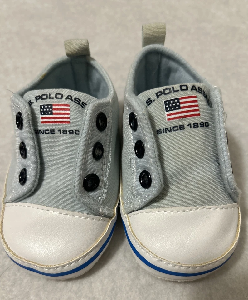 Zapatos Polo Assn EE. UU. Infantil Talla 3 6/9 meses Azul/Blanco Usados Foto 1 de 4
