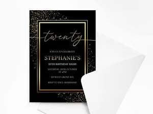 Personalisierte Geburtstagsparty Einladungen mit Umschlägen - Bild 1 von 5