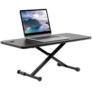 Black Small Single Top 28 inch Standing Desk Converter Tabletop Sit to Stand ... - Picture 1 of 9