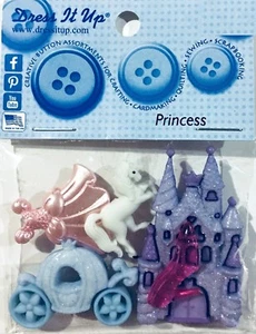 DRESS IT UP BUTTON EMBELLISHMENTS ~HAPPILY EVER AFTER SHANKS FLAT BACK A83 - Picture 1 of 3