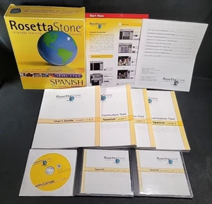 Rosetta Stone Spanish 1 ,2 & 3 Box Set Educational Language Learning Tool CD's - Picture 1 of 7