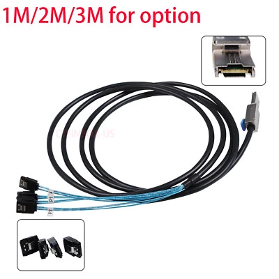 2m/3meter Mini SAS to 4 SATA SFF-8088 Multi-Lane Forward Breakout Splitter Cable - Image 1 of 4