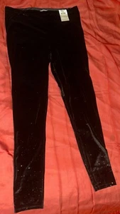 Black Leggings Trousers Glitter Size 14 BNWT Sparkly Sparkle Stretch New - Picture 1 of 5