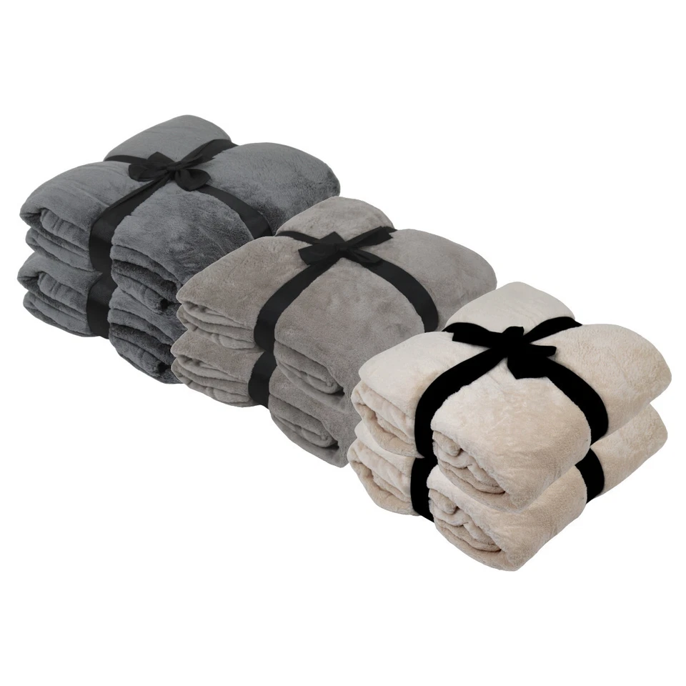 2er Set Kuscheldecke 150x200 cm Fleecedecke Picknickdecke Decke weich flauschig - Bild 1 von 1