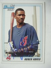 ABNER ABREU signed INDIANS 2010 Bowman Prospects baseball card AUTO Autographed