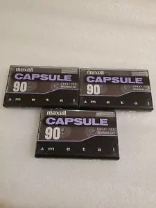3 MAXELL CAPSULE METAL 90 TYPE IV. BLANK CASSETTE TAPE. New & SEALED. 1992. - Picture 1 of 4
