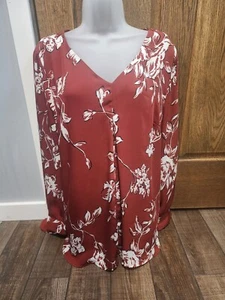 Ophelia Roe Women's Sheer Floral Shirt XL Lightweight Tunic Blouse - Picture 1 of 6