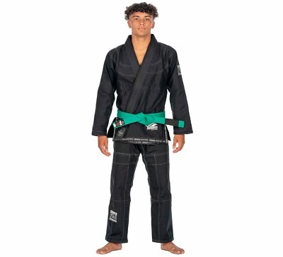 Fuji Kids Youth Childrens Suparaito Brazilian Jiu Jitsu Gi Jiu-Jitsu BJJ - Black - Image 1 of 4