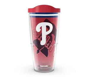 PHILADELPHIA PHILLIES, 24oz DOUBLE WALL, TUMBLER FROM TERVIS WITH LID INCLUDED - Picture 1 of 4