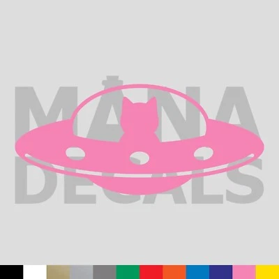 Calcomanía adhesiva de vinilo troquelada UFO Cat - Alien ET Fun Foto 1 de 3