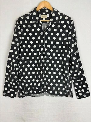 Nudie Jeans Co Mens Shirt Size Small Black Vidar Dots Button Up Shacket Denim - image 1 of 4