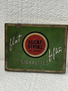 Vintage Lucky Strike Green Cigarette Tin Flat Fifties "IT'S TOASTED" 4”x6” - Picture 1 of 7