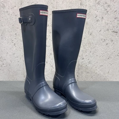 Hunter Original Botas de Lluvia Altas Gris Mate Impermeables - Para Mujer Talla 10 - Usadas en Excelente Condición Foto 1 de 4