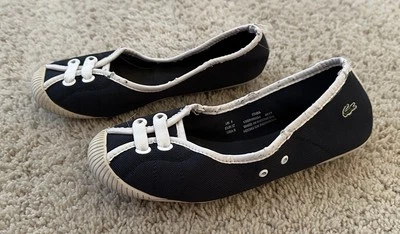 Lacoste Women’s Navy Blue White Sneakers Athletic Style Slip-On Shoes Flats 7 - Image 1 of 4