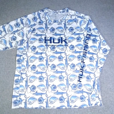 HUK Hidden Pursuit Mens 2XL Shirt Crew Long Sleeve UPF 50+ Fishing NEW - Image 1 of 4