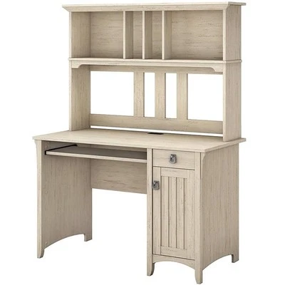 Salinas Computer Desk with Hutch in Antique White - Engineered Wood - Image 1 of 4