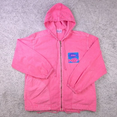 Chaqueta Fresh Produce Mujer Pequeña Gran Tamaño Playa Con Capucha Retro Cremallera Completa Pez Rosa Foto 1 de 4