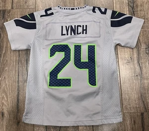 Seattle Seahawks Marshawn Lynch #24 Youth Small 6-8 NFL Wolf Gray Nike Jersey - Picture 1 of 9