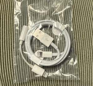 Apple 3 piedi (1m) Cavo da Lightning a USB + Adattatore per Cuffie NUOVO - Foto 1 di 1