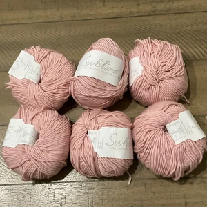 LOT of 6 Sublime BABY CASHMERE MERINO SILK DK Yarn #0001 SOFT PINK - Picture 1 of 2