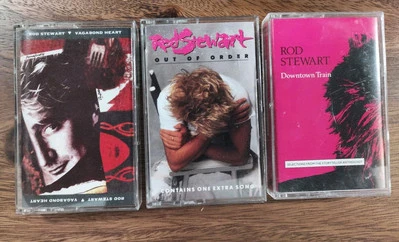 Rod Stewart Set Of 3 Cassettes •  Downtown Train • Vagabond Heart • Out Of Order - Image 1 of 4