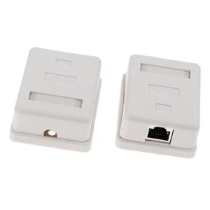 2 X Cat5e Single Port Surface Mount Outlet Box Face Plate Backbox Combo - Photo 1/7
