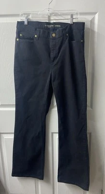 Liz Claiborne Hepburn Denim Boot Cut Jeans Womens 14 Dark Wash High Rise Stretch - Image 1 of 4