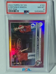 Topps Shohei Ohtani Series 1 1st Edition 2022 HOT PINK SSP!! 5/10 PSA NM-MT 8 - Picture 1 of 6
