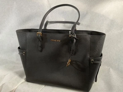 Michael Kors Gilly Jet Set Viaje Grande Cordón / Cremallera Cuero Marrón Oscuro 2-E Foto 1 de 4