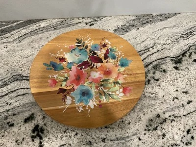 The Pioneer Woman Round Wooden Willow Lazy Susan Floral Revolving 12 Inch - Image 1 of 4