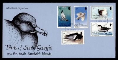 DR WHO 1987 SOUTH GEORGIA SANDWICH ISLANDS FDC BIRD CACHET COMBO M61466 - Image 1 of 2