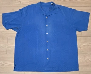 Camisa Tommy Bahama Abotonada Para Hombre Talla XLX Azul 100% Seda - Imagen 1 de 4
