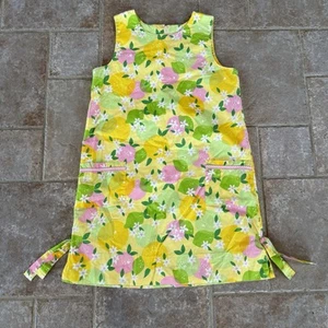 Vintage Lilly Pulitzer Girls Size 14 Orange Blossom Lemonade Shift Dress - Picture 1 of 5